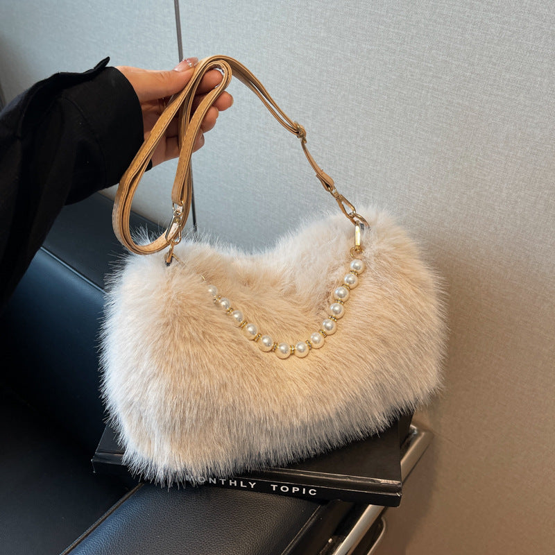 Autumn And Winter Fashion Shoulder Bag - Pearl Chain Crossbody Bag