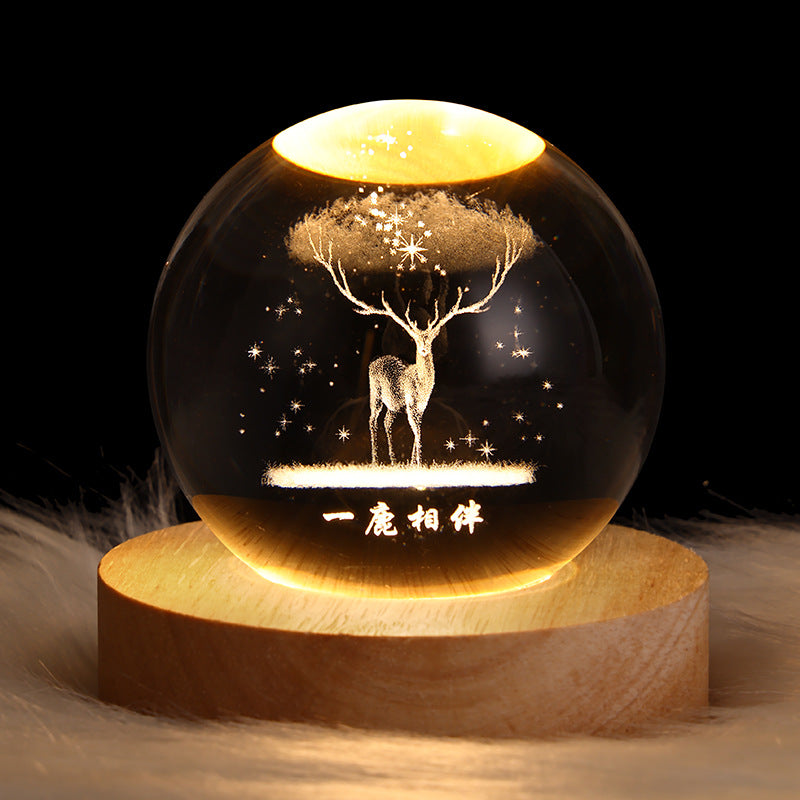 Luminous Starry Sky And Planets Moon Moon Crystal Ball