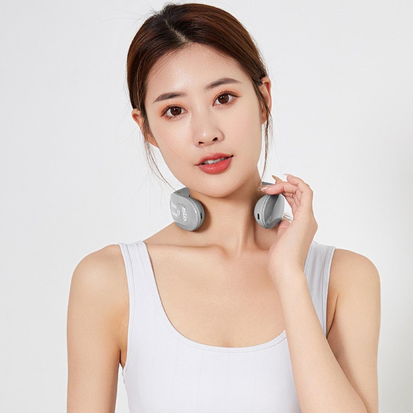 EMS Neck Acupoints Lymphatic Massager Device Intelligent Neck Massager With Heat