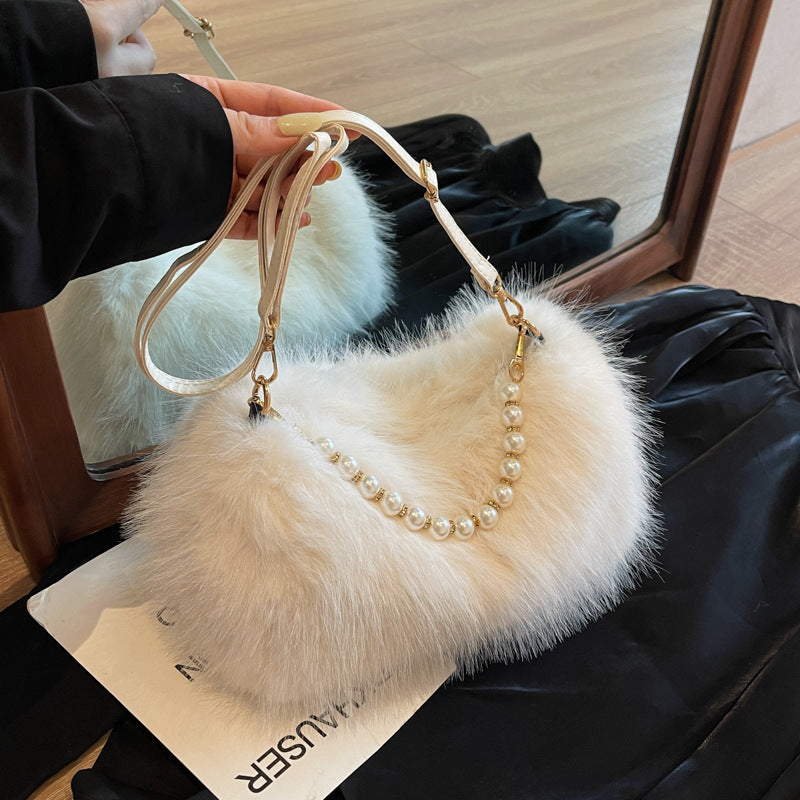 Autumn And Winter Fashion Shoulder Bag - Pearl Chain Crossbody Bag