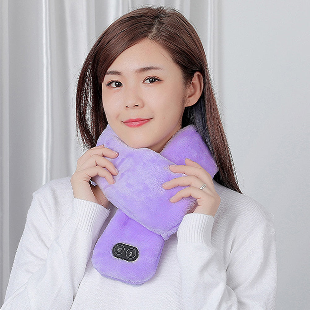 Unisex Soft Temperature Control Pain Relief Cervical Massage Shoulder Neck Wrap USB Heated Scarf
