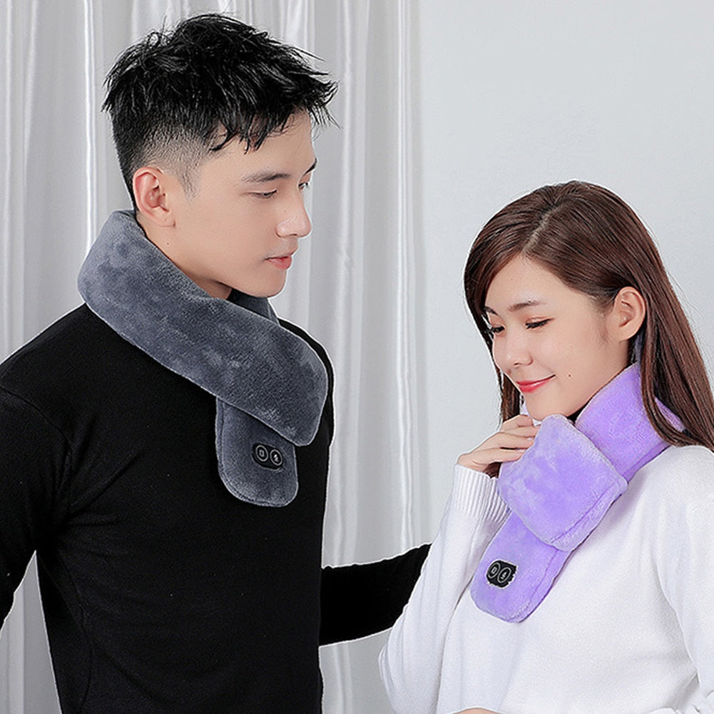 Unisex Soft Temperature Control Pain Relief Cervical Massage Shoulder Neck Wrap USB Heated Scarf