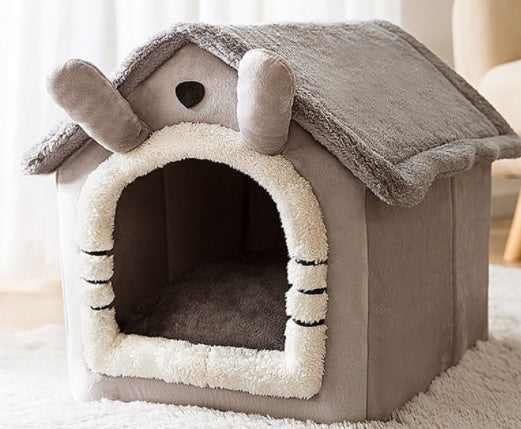 Foldable Pet House Bed Winter Pet Villa