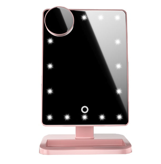 Touch Screen Makeup Mirror With 20 LED Lights, Bluetooth Music Speaker & 10X Magnifying Mirror