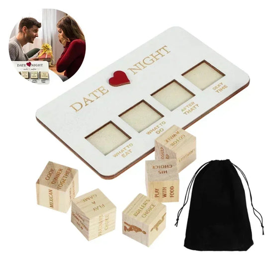 Wooden Date Night Ideas - Dice, Wooden Board Date Night Ideas Game For Couples