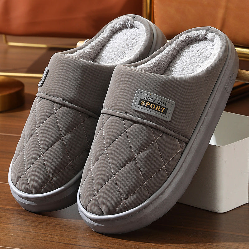 Men's Home Winter Warm Plush Indoor Non-slip Floor Slipper
