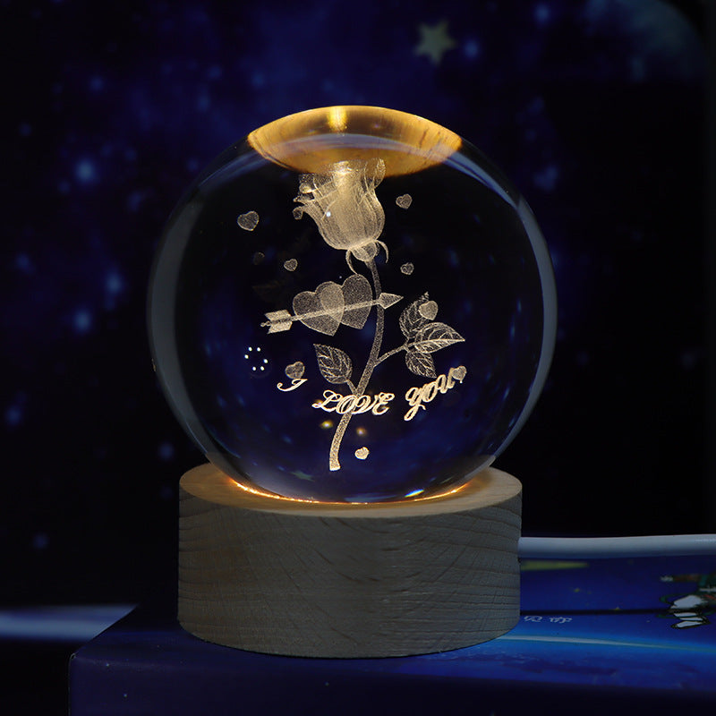 Luminous Starry Sky And Planets Moon Moon Crystal Ball