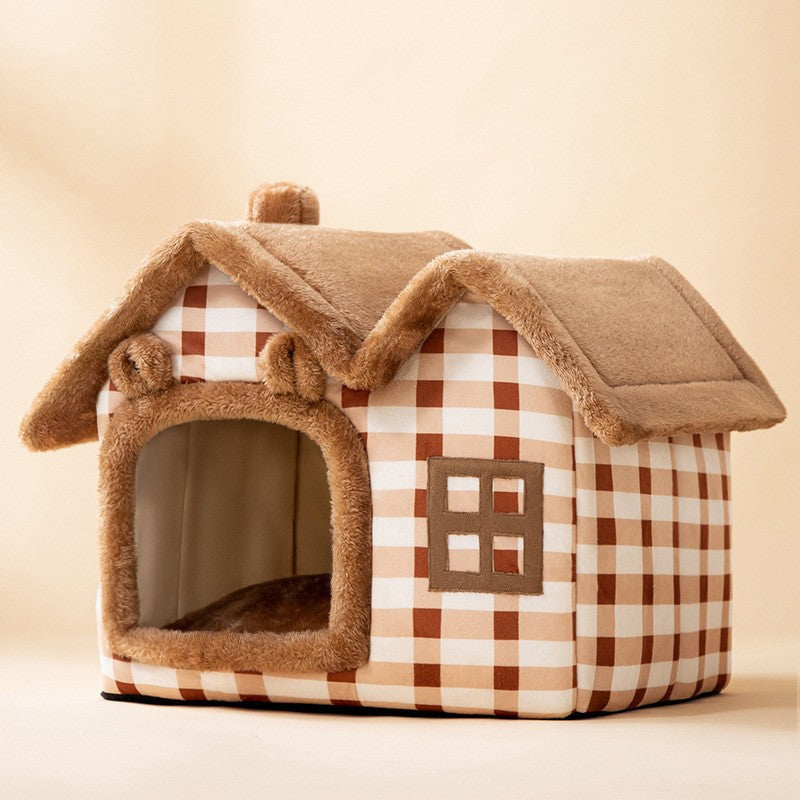 Foldable Pet House Bed Winter Pet Villa