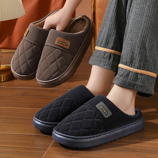 Men's Home Winter Warm Plush Indoor Non-slip Floor Slipper