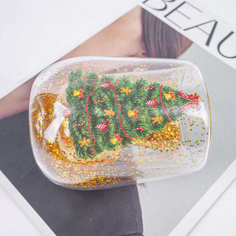 Christmas Tree Cups Heat Resistant Double Layer Christmas Cup