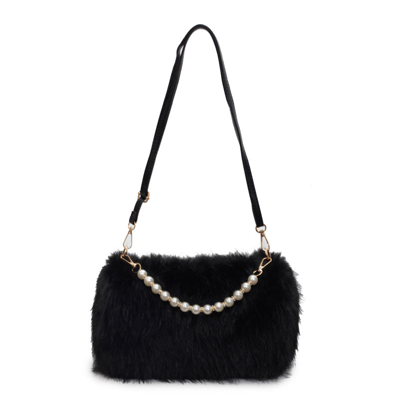Autumn And Winter Fashion Shoulder Bag - Pearl Chain Crossbody Bag