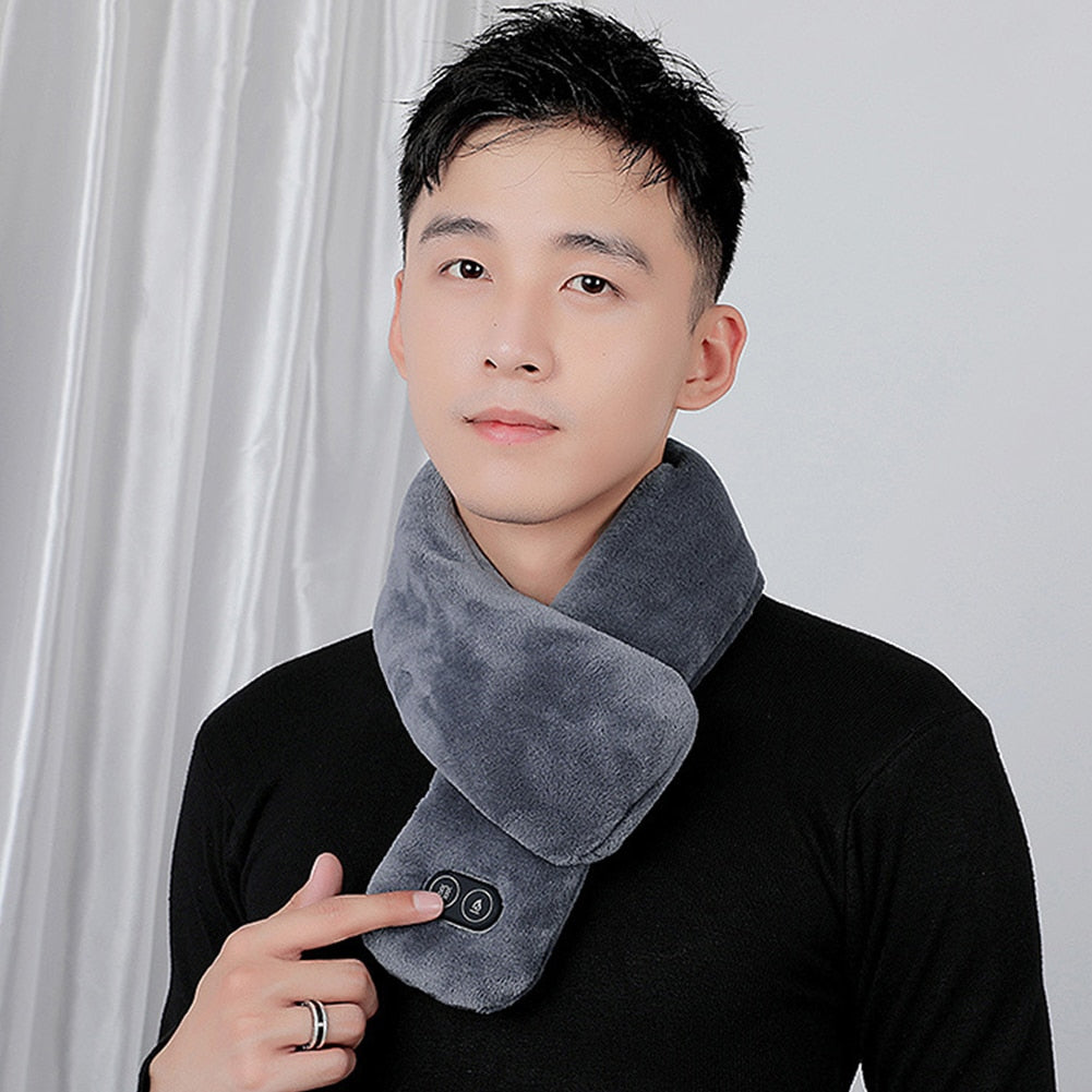 Unisex Soft Temperature Control Pain Relief Cervical Massage Shoulder Neck Wrap USB Heated Scarf