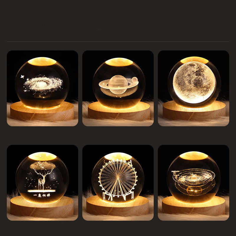 Luminous Starry Sky And Planets Moon Moon Crystal Ball