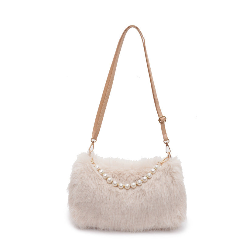 Autumn And Winter Fashion Shoulder Bag - Pearl Chain Crossbody Bag