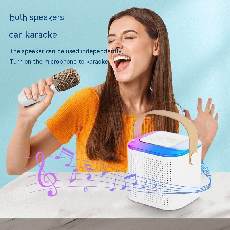 Microphone Karaoke Machine Bluetooth-compatible Speaker With 2 Wireless Mic