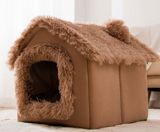 Foldable Pet House Bed Winter Pet Villa