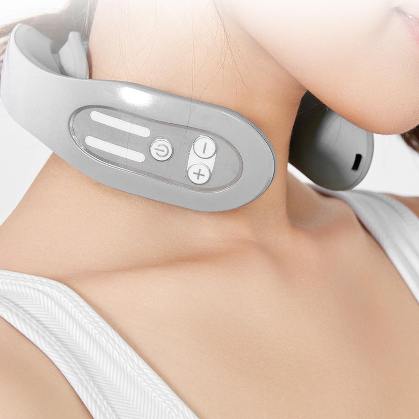 EMS Neck Acupoints Lymphatic Massager Device Intelligent Neck Massager With Heat
