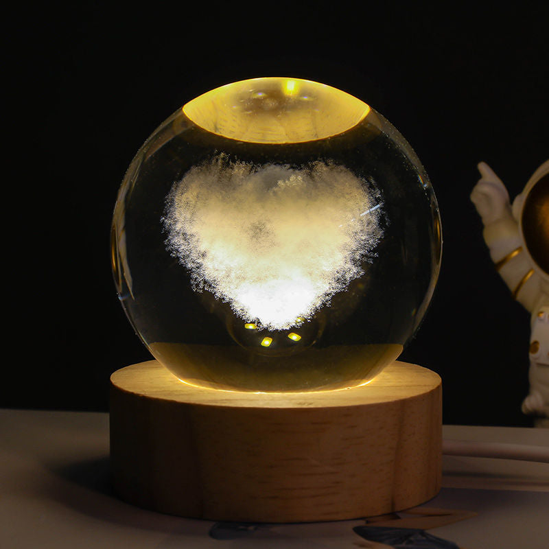 Luminous Starry Sky And Planets Moon Moon Crystal Ball