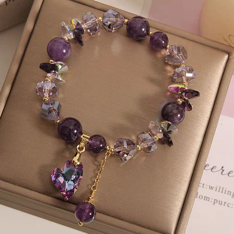 Purple Heart Crystal Elegant Bracelet