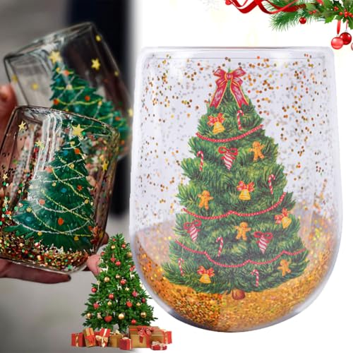 Christmas Tree Cups Heat Resistant Double Layer Christmas Cup