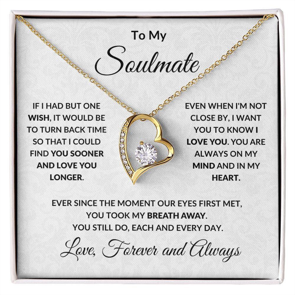Gift For Women... To My Soulmate Stainless Steel Necklace