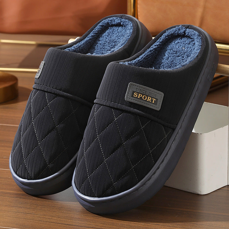 Men's Home Winter Warm Plush Indoor Non-slip Floor Slipper