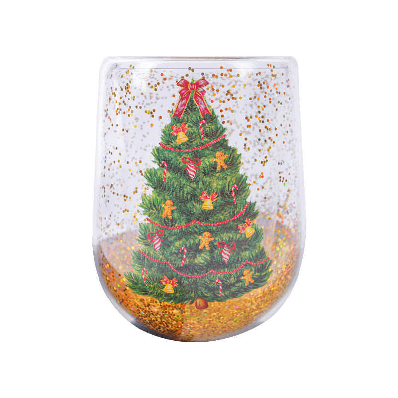 Christmas Tree Cups Heat Resistant Double Layer Christmas Cup