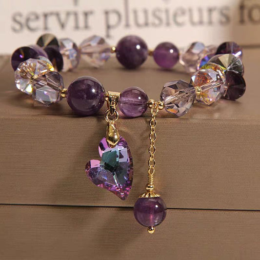 Purple Heart Crystal Elegant Bracelet