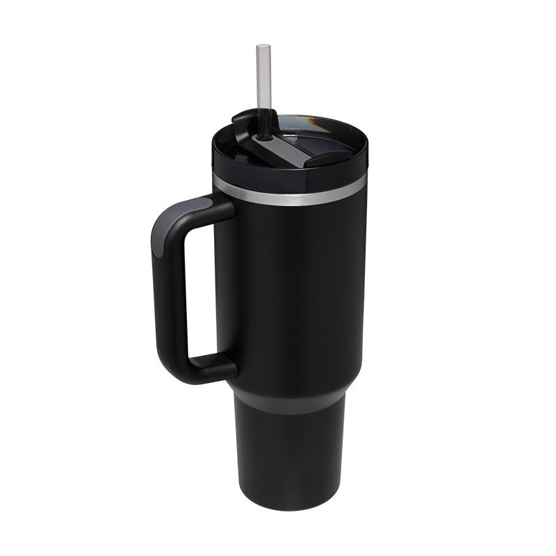 40 Oz Tumbler With Handle & Straw - Insulated, Stainless Steel Spill Proof Vacuum Coffee Cup