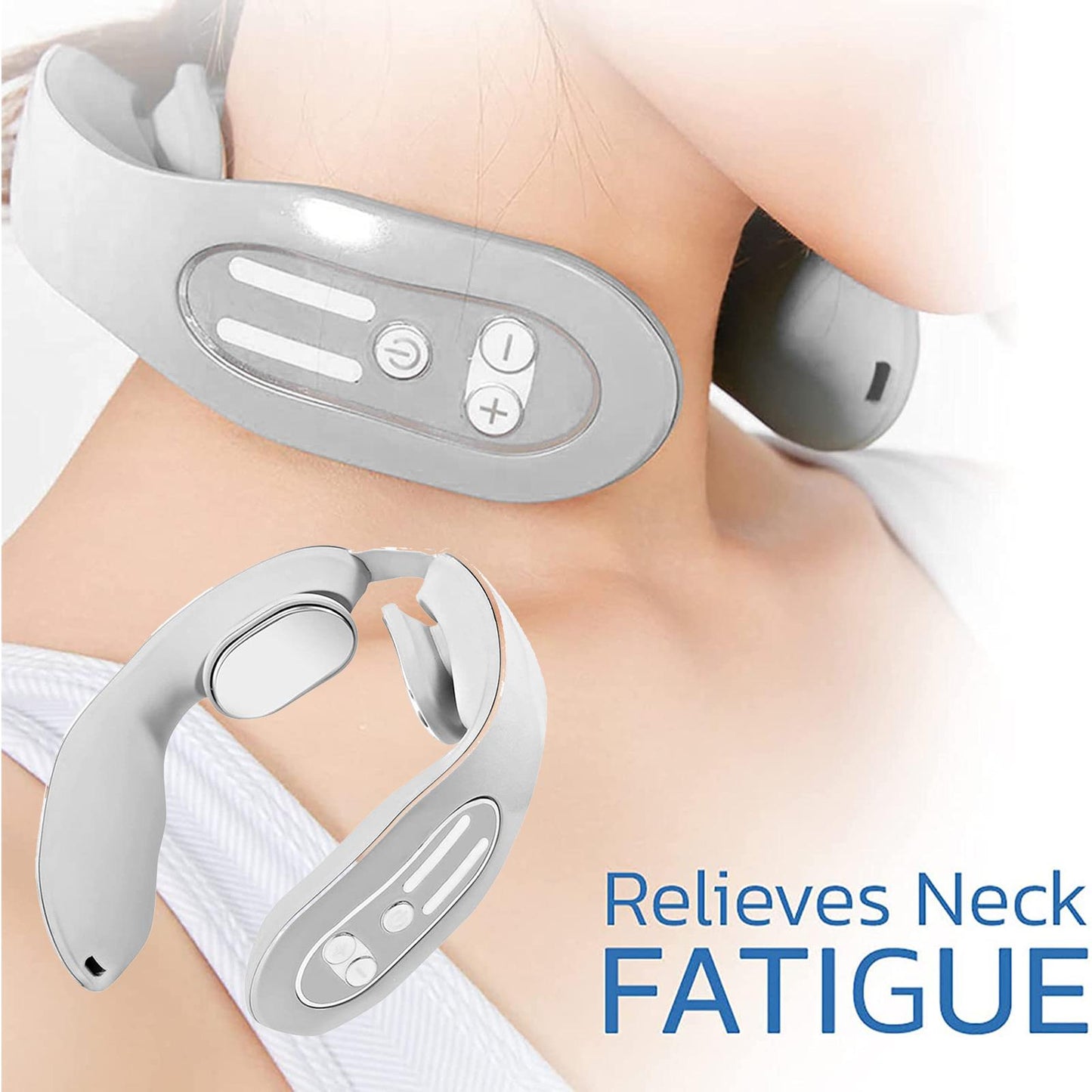 EMS Neck Acupoints Lymphatic Massager Device Intelligent Neck Massager With Heat
