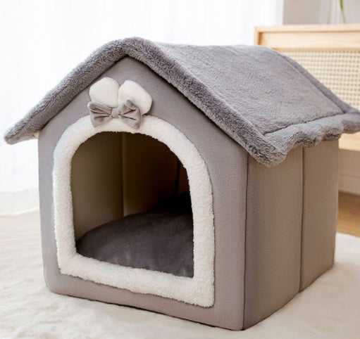 Foldable Pet House Bed Winter Pet Villa