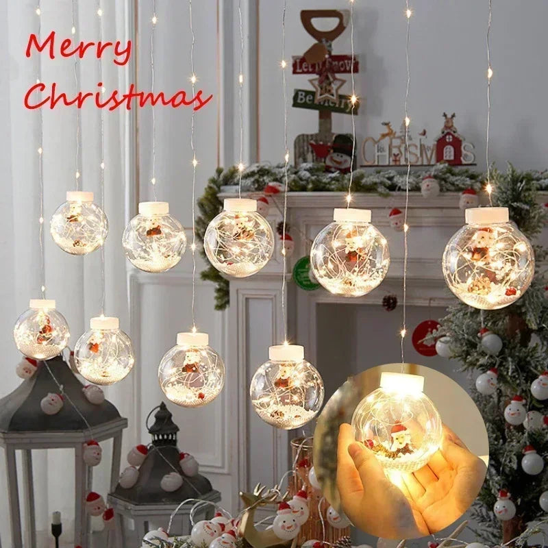 10PCS LED Christmas Curtain Lights